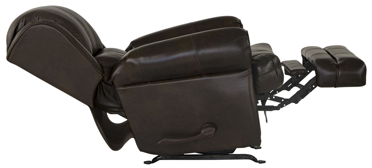 Roberto - Leather Rocker Recliner - Cocoa - Hornell Furniture Outlet