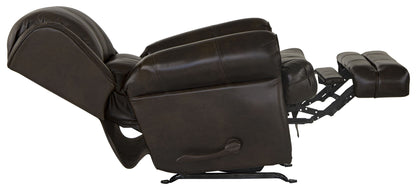 Roberto - Leather Rocker Recliner - Cocoa - Hornell Furniture Outlet