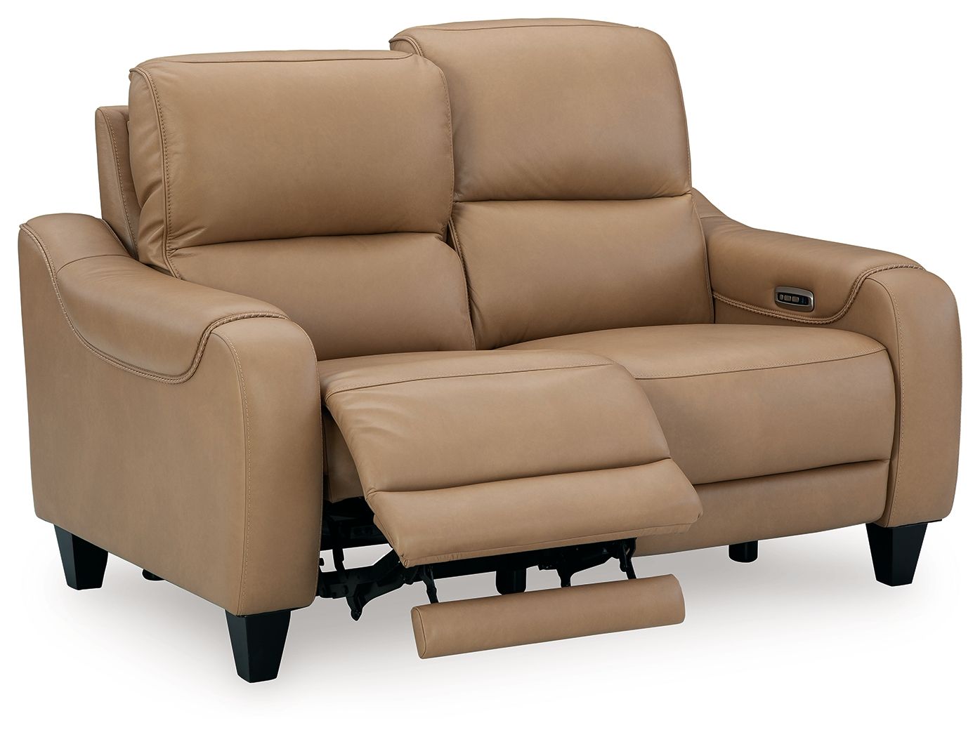 Mosswell - Power Reclining Loveseat With Adj Headrest - Toffee - Hornell Furniture Outlet