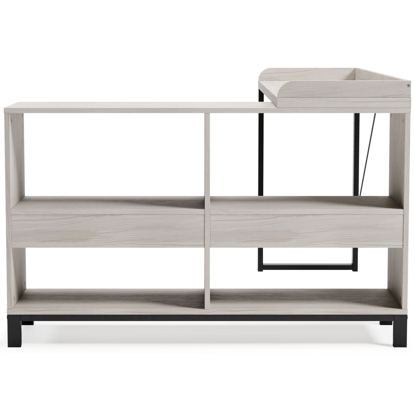 Bayflynn - White / Black - L - Desk - Hornell Furniture Outlet