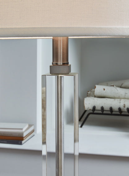 Deccalen - Clear / Silver Finish - Crystal Table Lamp - Hornell Furniture Outlet