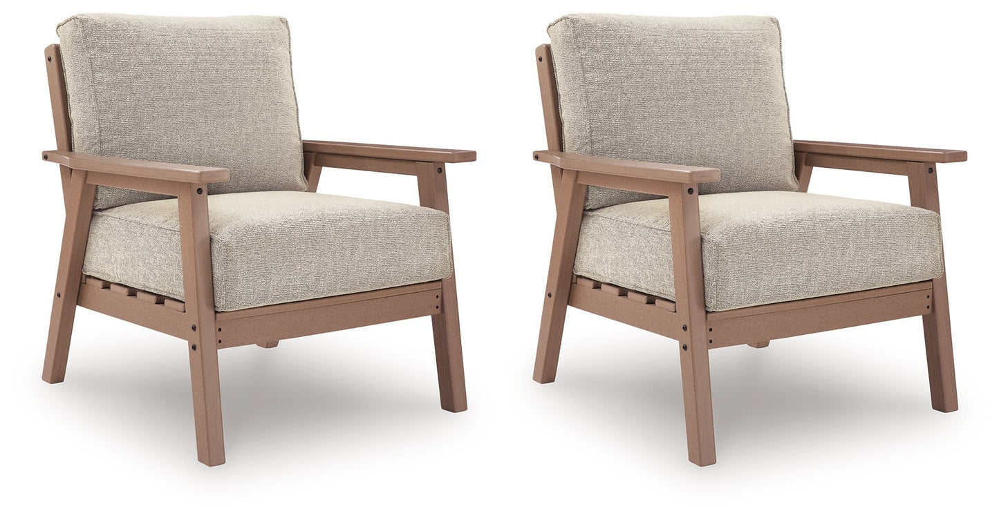 Grover Beach - Lounge Chair With Cushion (Set of 2) - Driftwood - Hornell Furniture Outlet