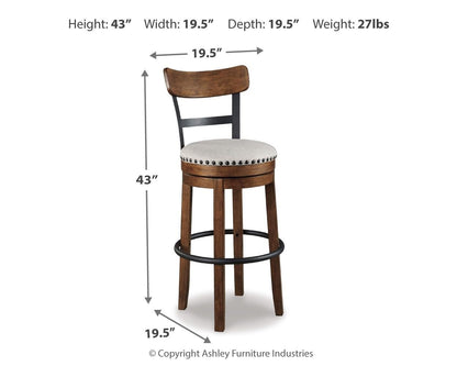 Valebeck - Tall Upholstered Swivel Barstool - Hornell Furniture Outlet