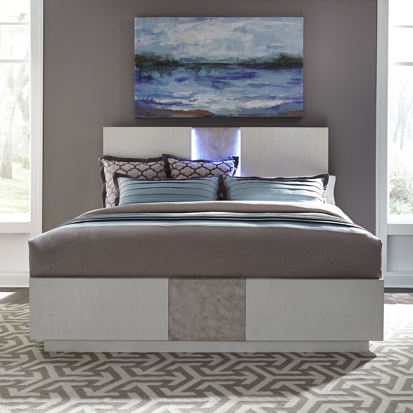 Mirage - King Panel Bed - White - Hornell Furniture Outlet