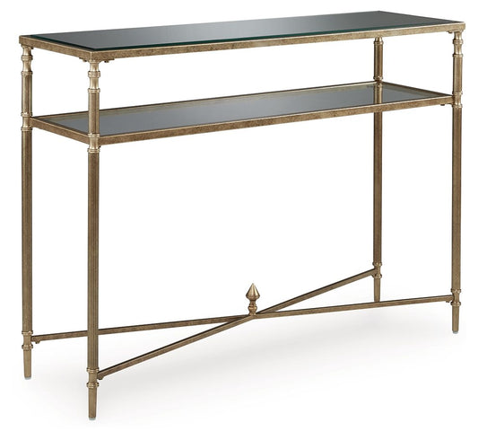 Cloverty - Aged Gold Finish - Sofa Table - Hornell Furniture Outlet