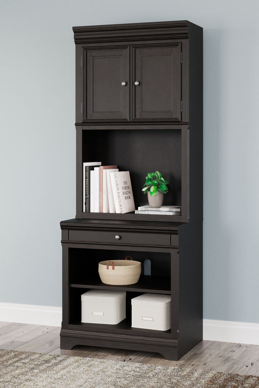 Beckincreek - Black - Bookcase With Door Hutch - Hornell Furniture Outlet