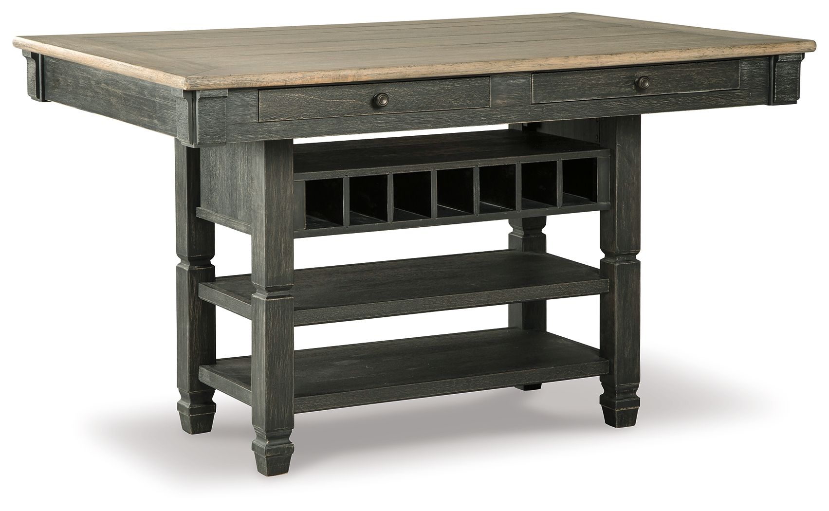 Tyler Creek - Rectangular Dining Room Counter Table - Black / Gray - Hornell Furniture Outlet
