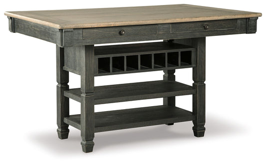 Tyler Creek - Rectangular Dining Room Counter Table - Black / Gray - Hornell Furniture Outlet