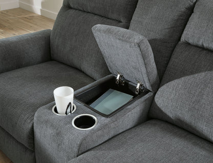 Barnsana - Dbl Power Reclining Loveseat With Console - Hornell Furniture Outlet