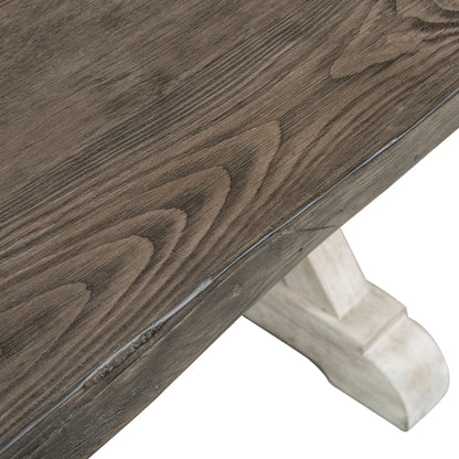 Willowrun - Trestle Table - Rustic White - Hornell Furniture Outlet