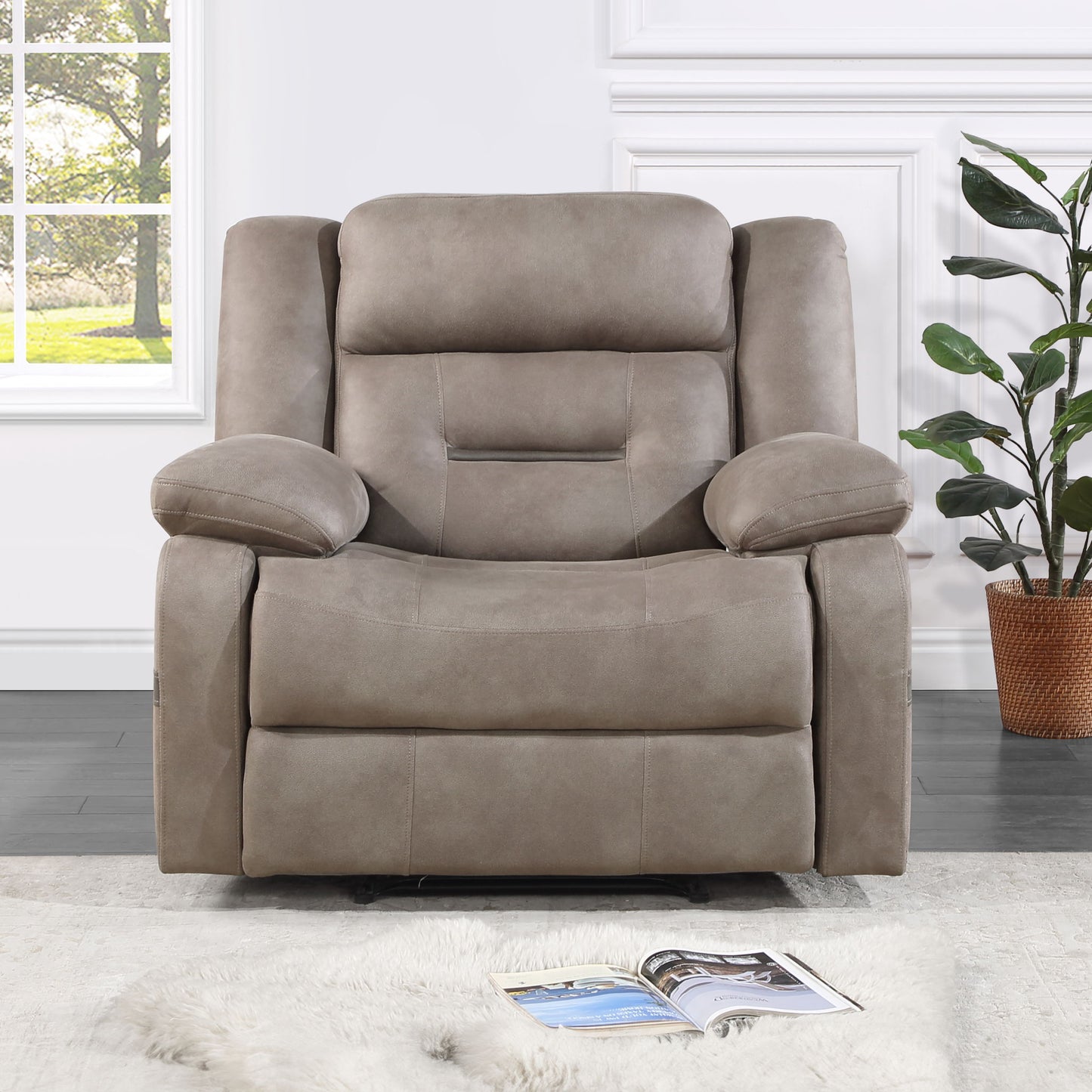 Abilene - Manual Reclining Chair - Tan - Hornell Furniture Outlet
