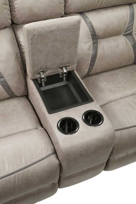Tyson - Reclining Glider Console - Pearl Silver - Hornell Furniture Outlet