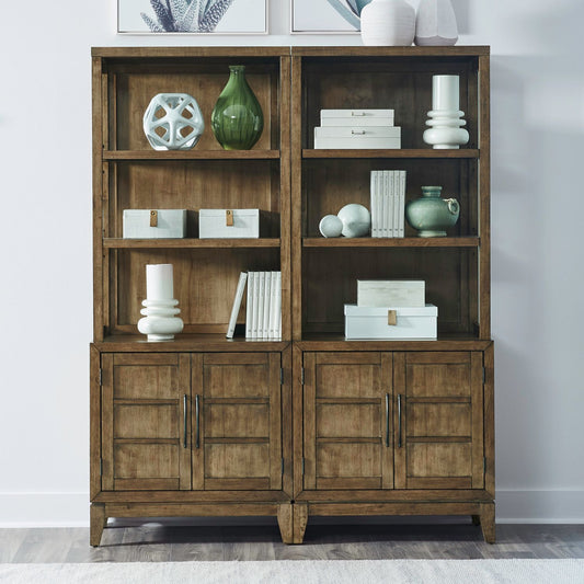 Shaker Lakes - 2 Piece Bunching Bookcase - Harvest Brown - Hornell Furniture Outlet