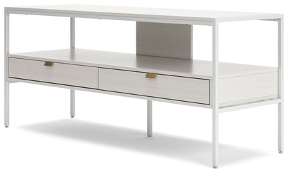 Deznee - White - Large TV Stand - Hornell Furniture Outlet