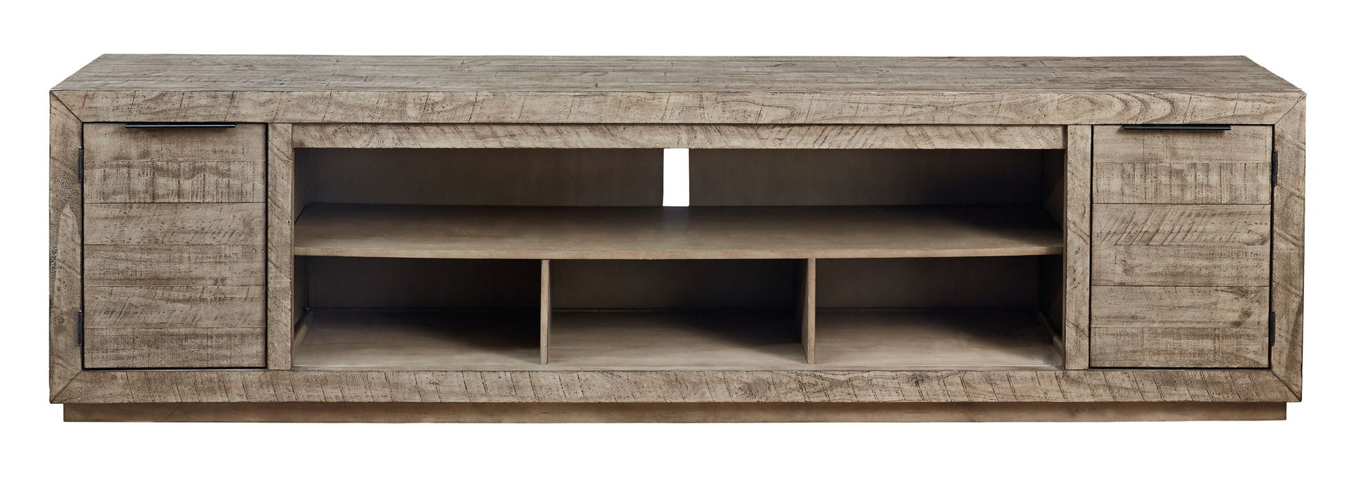 Krystanza - Weathered Gray - XL TV Stand w/Fireplace Option - Hornell Furniture Outlet