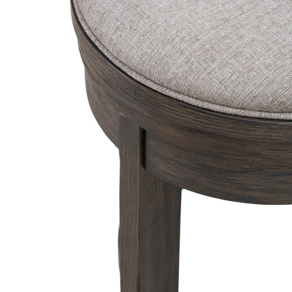 Lennox Hill - Upholstered Swivel Console Stool - Dark Brown - Hornell Furniture Outlet