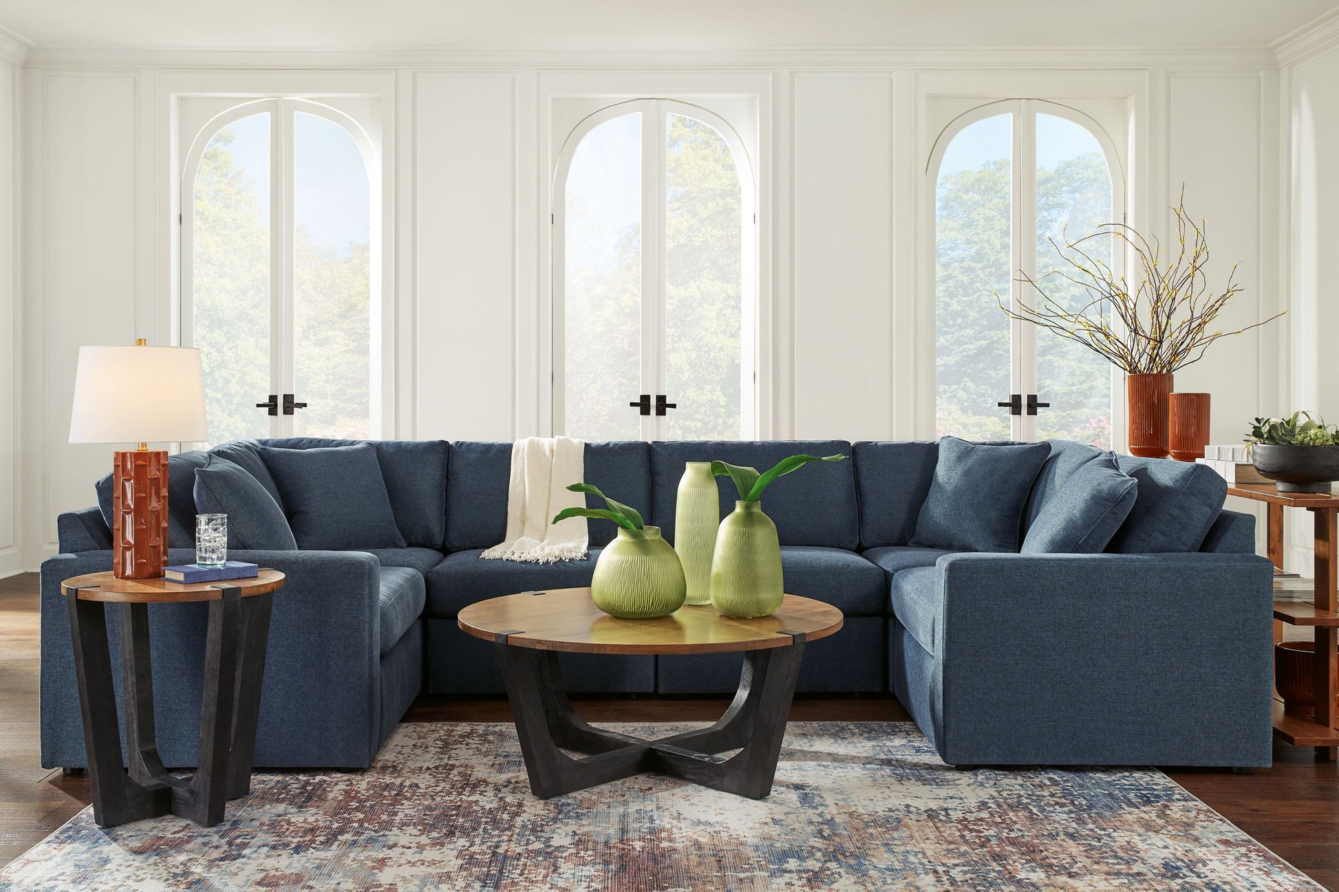 Modmax - Ink - 6 - Piece Sectional - Fabric - Hornell Furniture Outlet