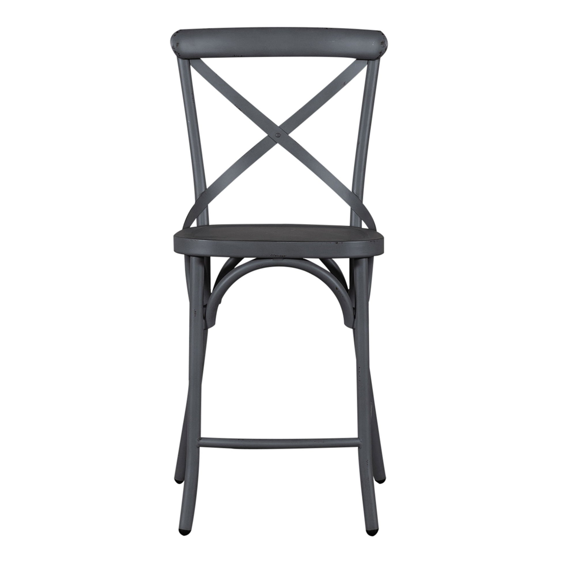 Vintage Series - X Back Counter Chair - Gray - Hornell Furniture Outlet