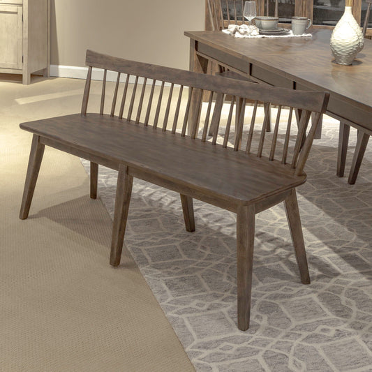 Midland Falls - Spindle Back Bench (RTA) - Dark Brown - Hornell Furniture Outlet