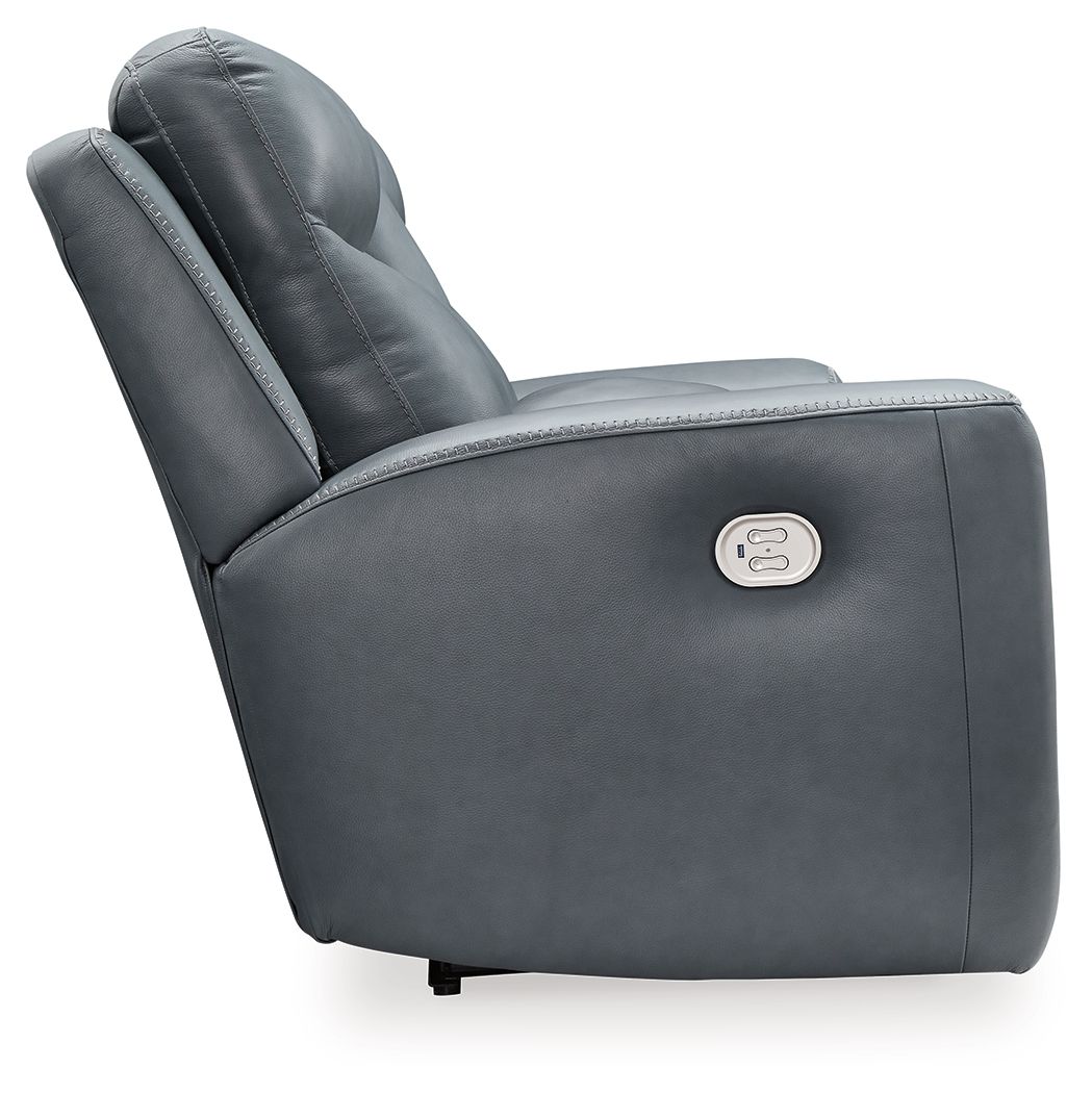 Mindanao - Steel - 2 Pc. - Power Reclining Sofa, Power Reclining Loveseat with Console - Hornell Furniture Outlet