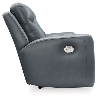 Mindanao - Steel - 2 Pc. - Power Reclining Sofa, Power Reclining Loveseat with Console - Hornell Furniture Outlet