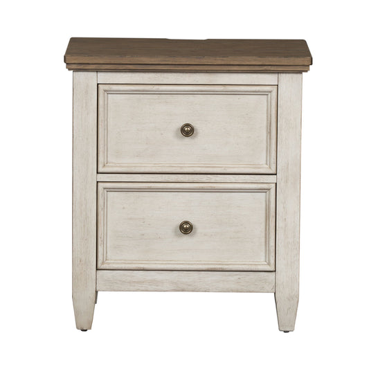 Heartland - 2 Drawer Nightstand With Charging Station - White - Hornell Furniture Outlet