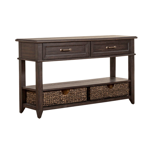 Mill Creek - 2 Drawer Sofa Table - Dark Brown - Hornell Furniture Outlet