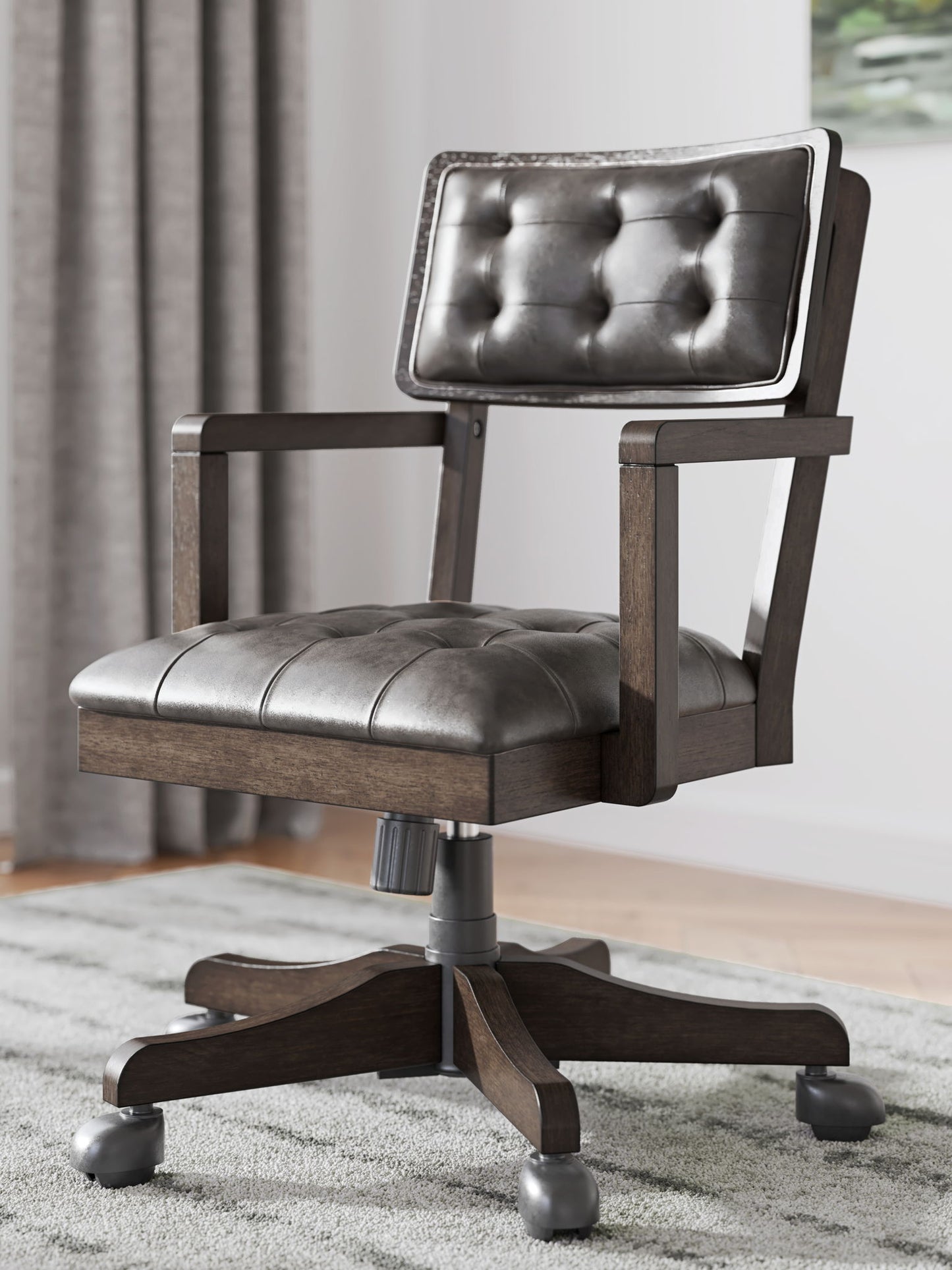 Breckington - Dark Brown - Home Office Desk Chair - Hornell Furniture Outlet