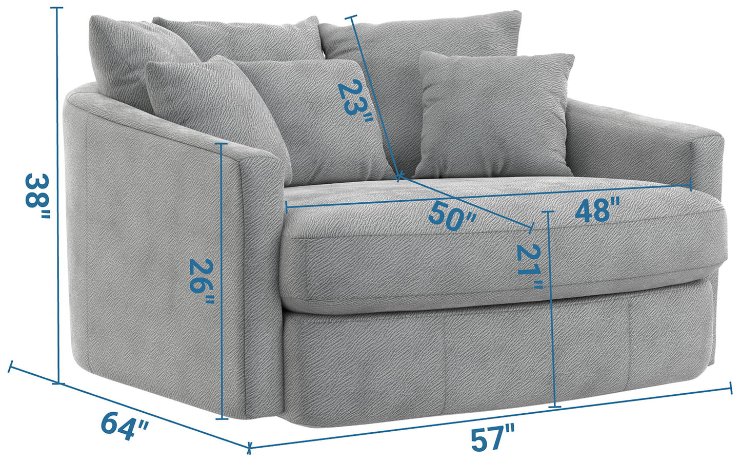 Matty - Round Accent Cuddle Chaise - Hornell Furniture Outlet