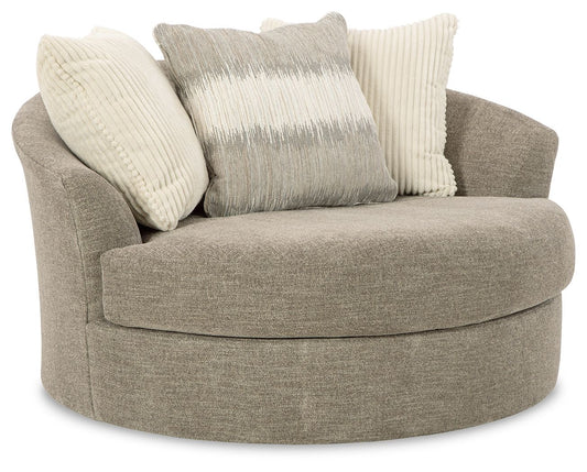 Creswell - Stone - Oversized Swivel Accent Chair - Hornell Furniture Outlet