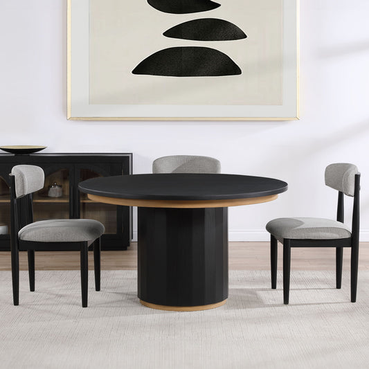 Magnolia - Round Table - Black / Gold - Hornell Furniture Outlet