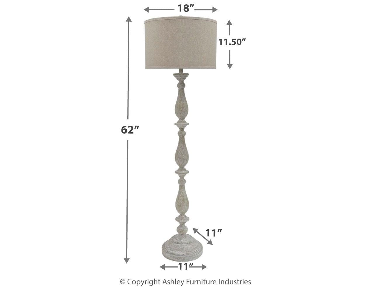 Bernadate - Whitewash - Poly Floor Lamp - Hornell Furniture Outlet