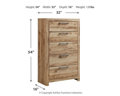 Hyanna - Tan Brown - Five Drawer Chest - Hornell Furniture Outlet