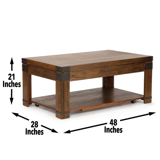 Arusha - Lift Top Cocktail Table - Brown - Hornell Furniture Outlet
