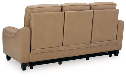 Mosswell - Power Reclining Sofa With Adj Headrest - Toffee - Hornell Furniture Outlet