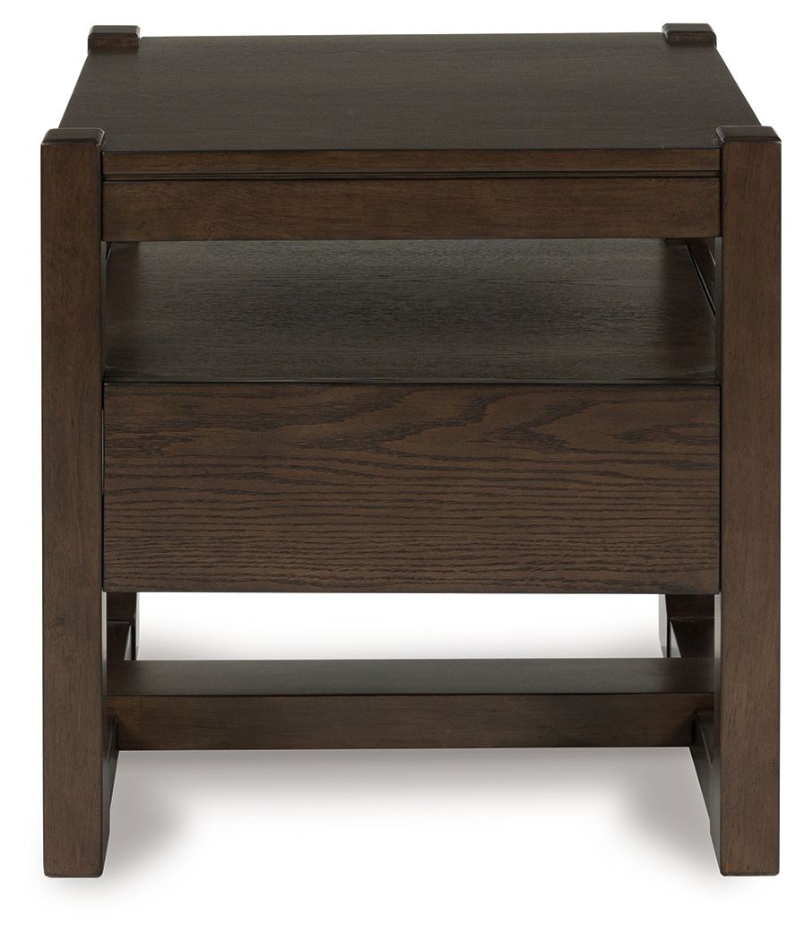 Breckington - Dark Brown - Square End Table - Hornell Furniture Outlet