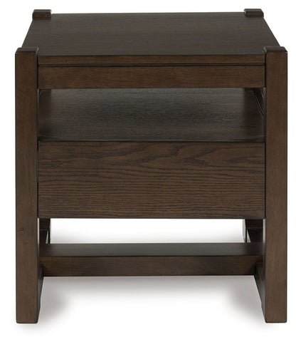 Breckington - Dark Brown - Square End Table - Hornell Furniture Outlet