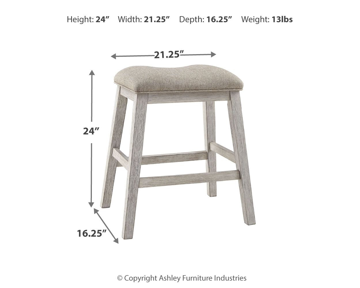 Skempton - Upholstered Stool (Set of 2) - White - Hornell Furniture Outlet