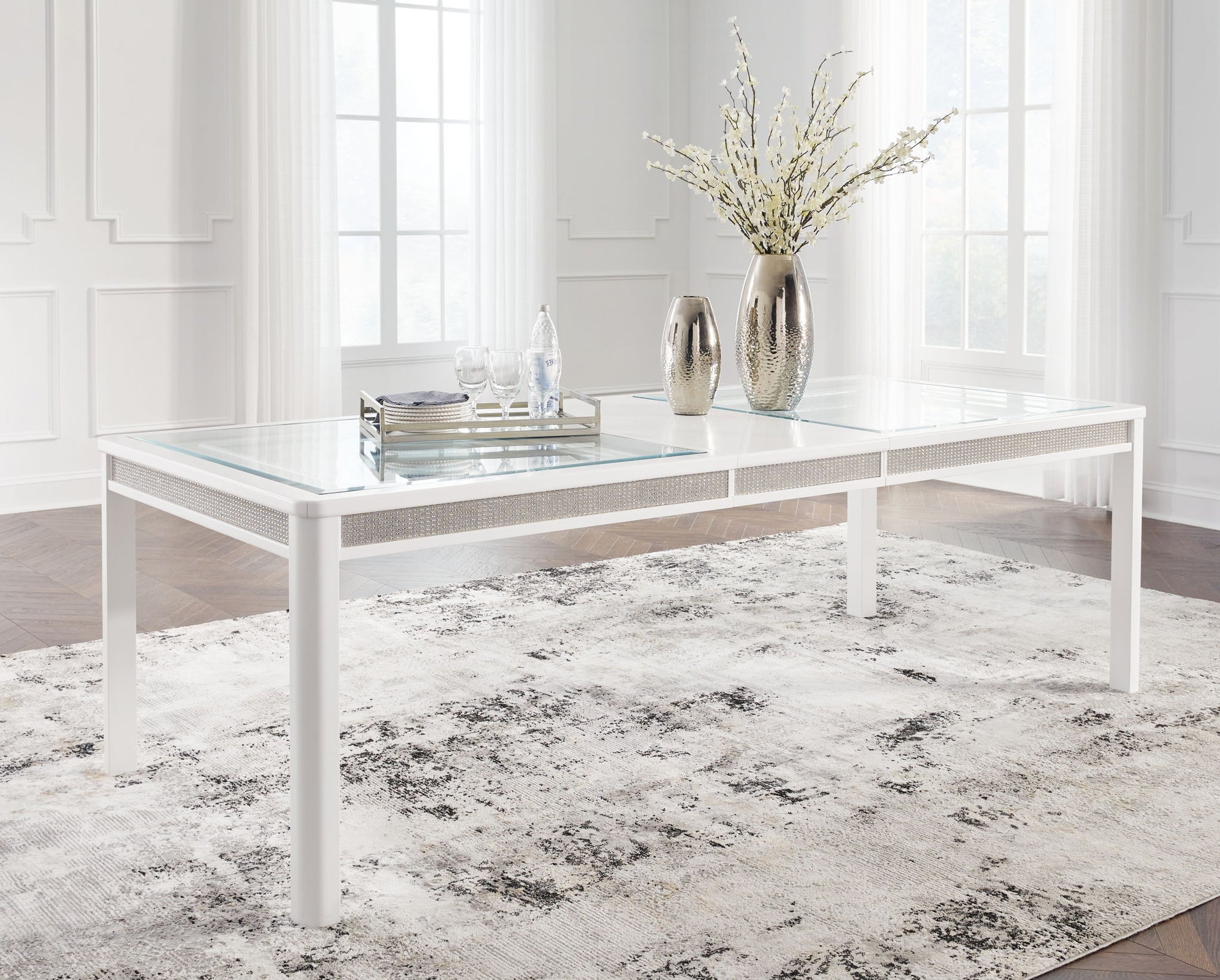 Chalanna - White - Rectangular Dining Room Extension Table - Hornell Furniture Outlet