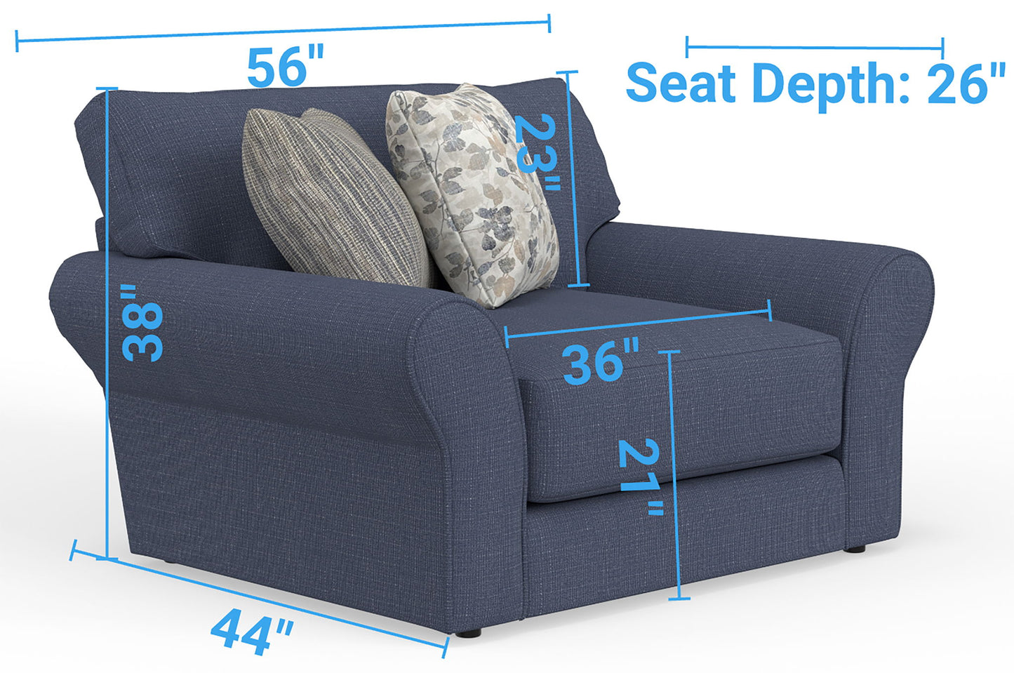 Cape May - Chair & 1/2 - Denim - Hornell Furniture Outlet