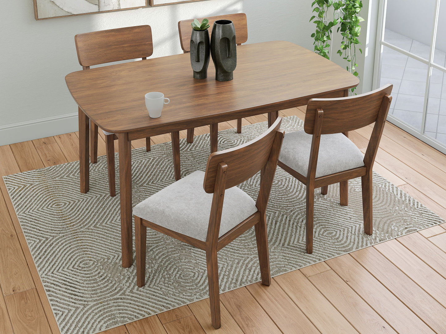 Tameride - Dining Room Table Set (Set of 5) - Brown - Hornell Furniture Outlet