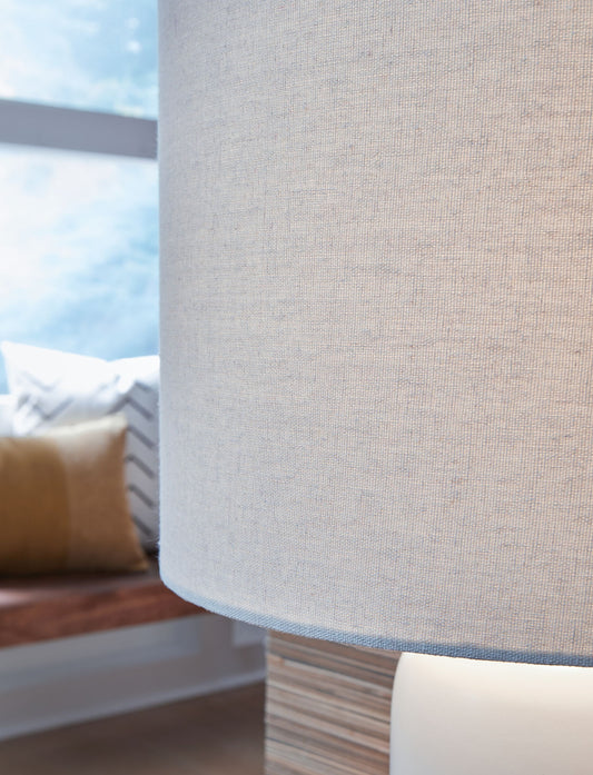Lemrich - White - Ceramic Table Lamp - Hornell Furniture Outlet