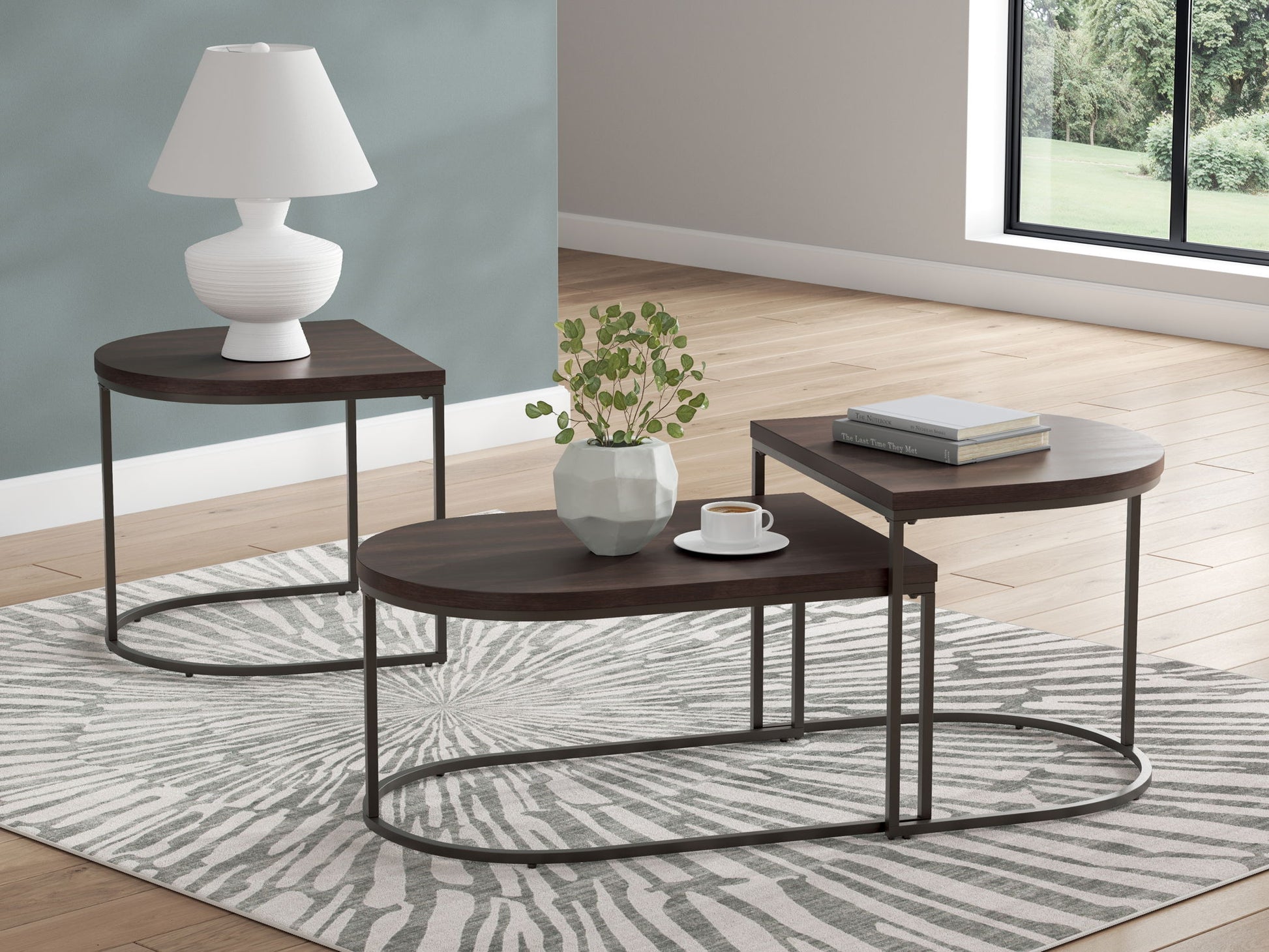 Vanmore - Dark Brown - Occasional Table Set (Set of 3) - Hornell Furniture Outlet