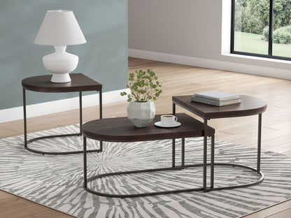 Vanmore - Dark Brown - Occasional Table Set (Set of 3) - Hornell Furniture Outlet
