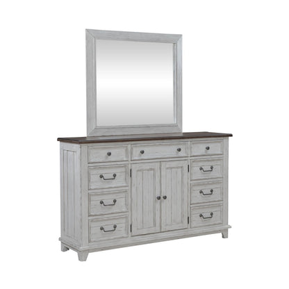 River Place - Dresser & Mirror - White - Hornell Furniture Outlet