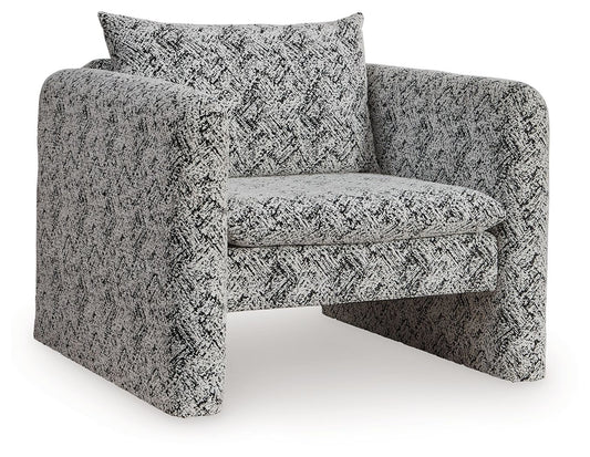 Kenbell - Black / White - Accent Chair - Hornell Furniture Outlet