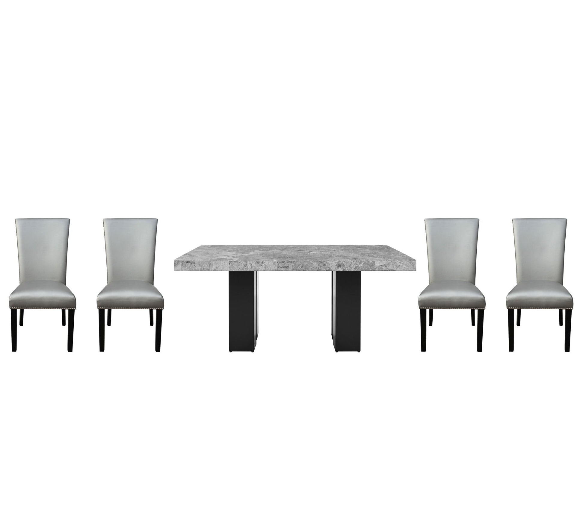 Camila - Rectangular Dining Set - Gray Top - Hornell Furniture Outlet