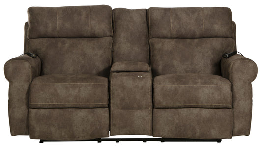 Tranquility - Power Headrest Power Lay Flat Reclining Cons Loveseat With CR3 Heat / Massage / Lumbar - Pewter - Hornell Furniture Outlet