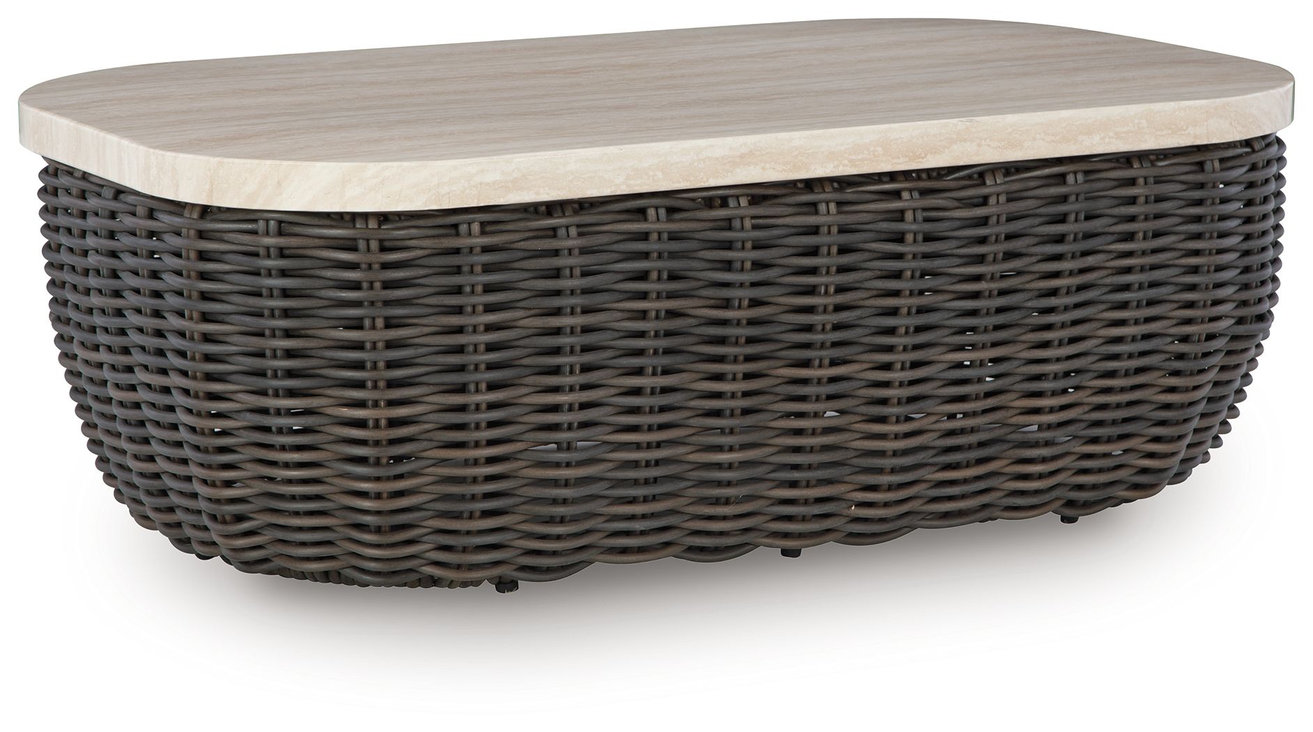 Kimora - Beige / Dark Brown - Rectangular Cocktail Table - Hornell Furniture Outlet