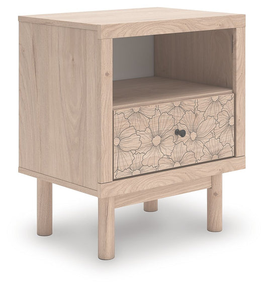 Arloster - Tan - One Drawer Night Stand - Hornell Furniture Outlet